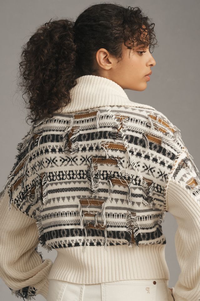Pilcro Collared Zip-Up Novelty Sweater #2