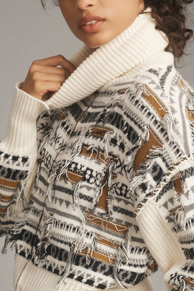 Pilcro Collared Zip-Up Novelty Sweater #4