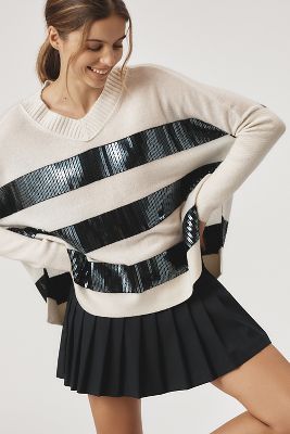 Shop Maeve Cashmere Sequin Sweater In Black