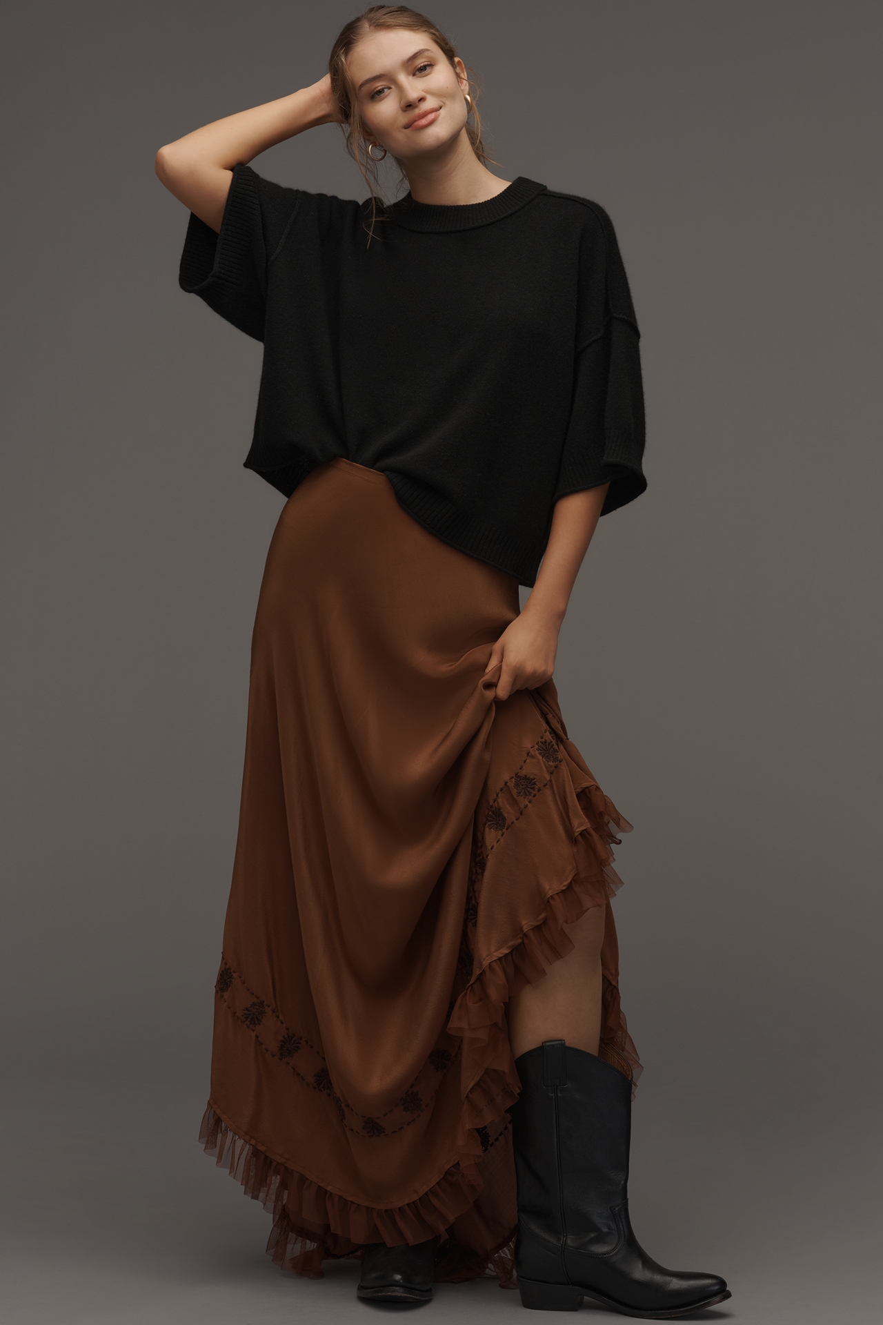 Goldie Crew-Neck Cashmere Sweater