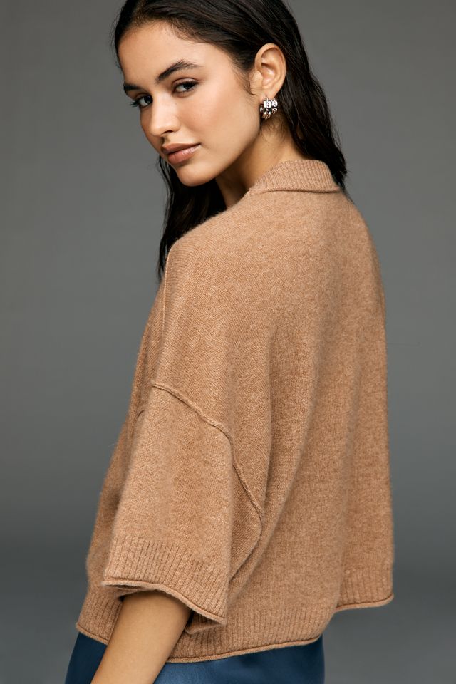 The Goldie Crew-Neck Cashmere Sweater | Oversized Knit | Anthropologie