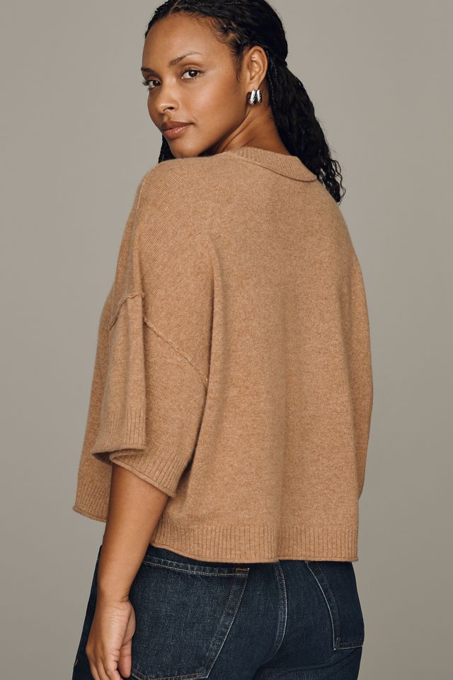 The Goldie Crew-Neck Cashmere Sweater | Oversized Knit | Anthropologie