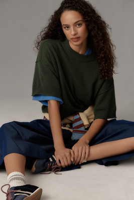 By Anthropologie The Goldie Crew-neck Cashmere Sweater In Green