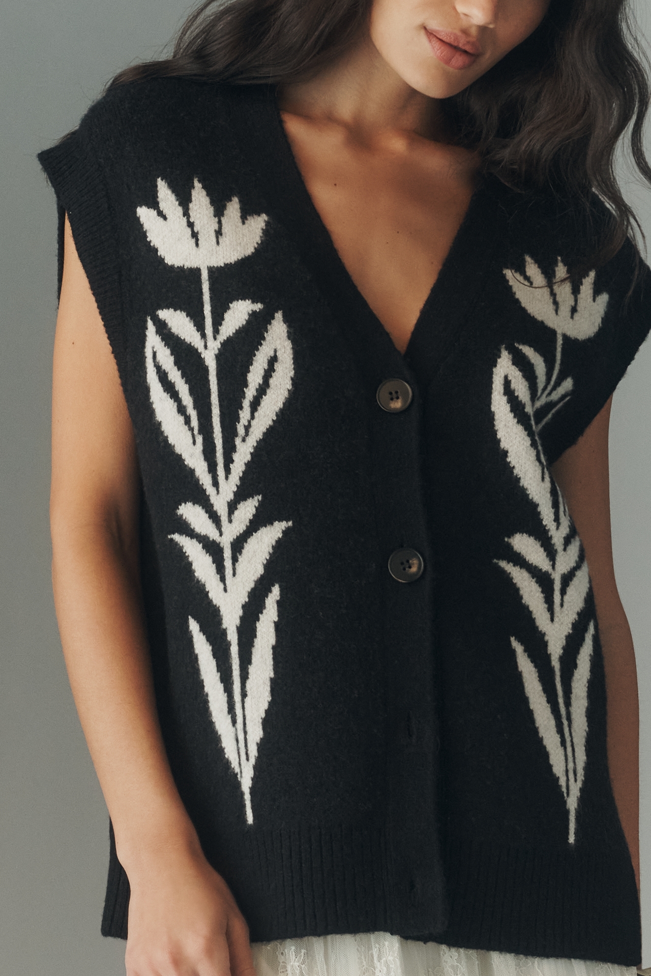 By Anthropologie Button-Front Sweater Vest