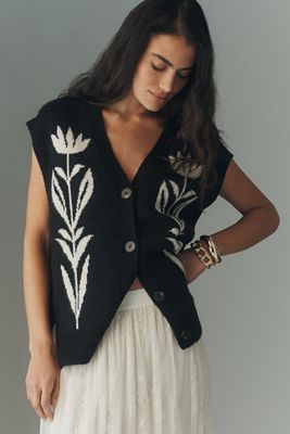 By Anthropologie Button-Front Sweater Vest