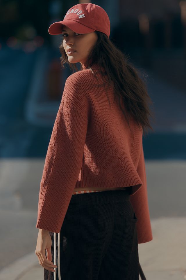 The Katey Mock-Neck Bell-Sleeve Sweater by Maeve #2