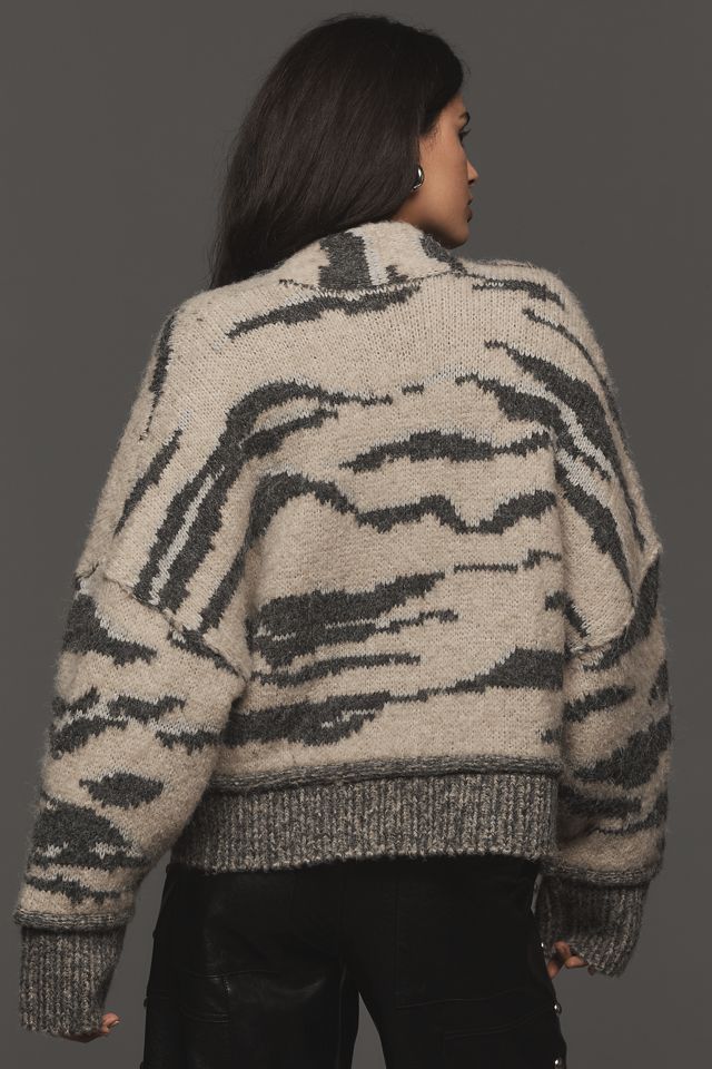 Pilcro Animal-Print Cardigan Sweater #1