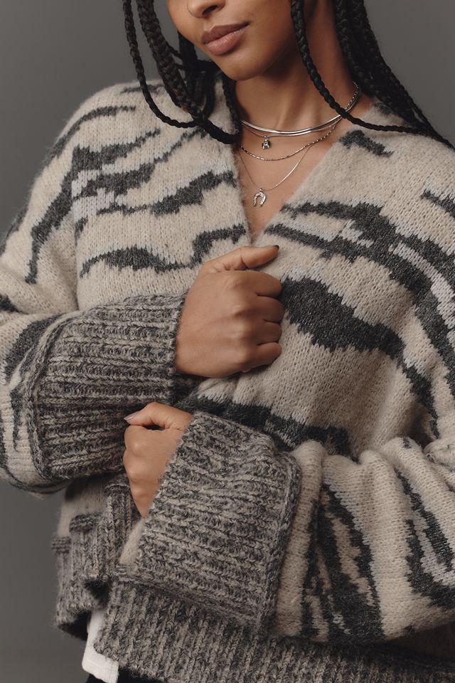 Pilcro Animal-Print Cardigan Sweater #6