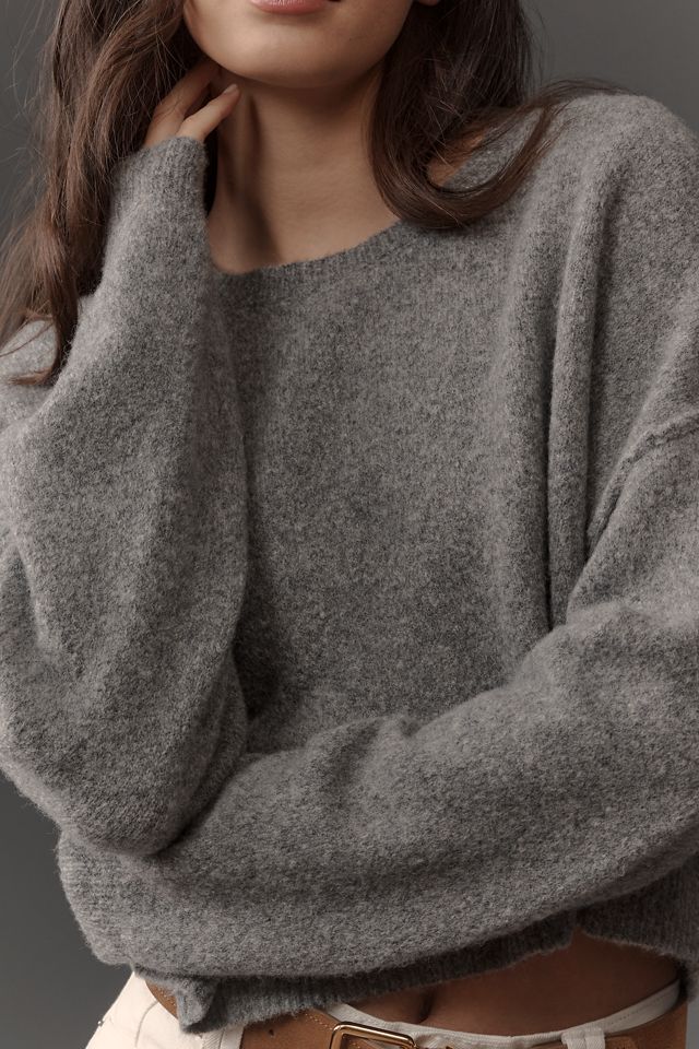 Pilcro Cropped Crew-Neck Oversized Sweater #2