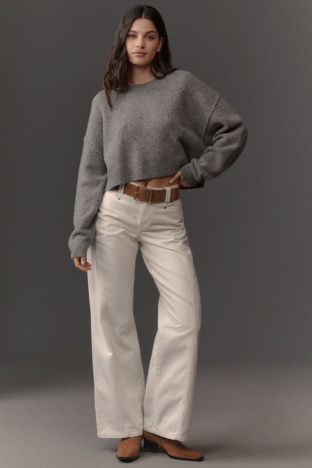 Pilcro Cropped Crew-Neck Oversized Sweater #3