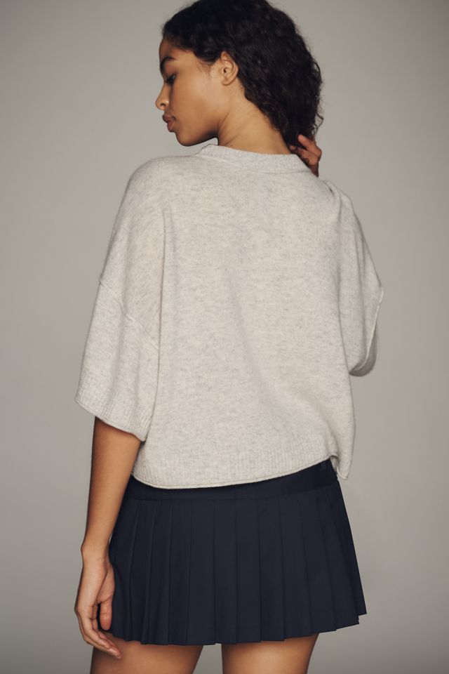 The Goldie Crew-Neck Cashmere Cardigan Sweater #1