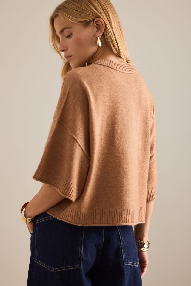 The Goldie Crew-Neck Cashmere Jumper: Cardigan Edition #1
