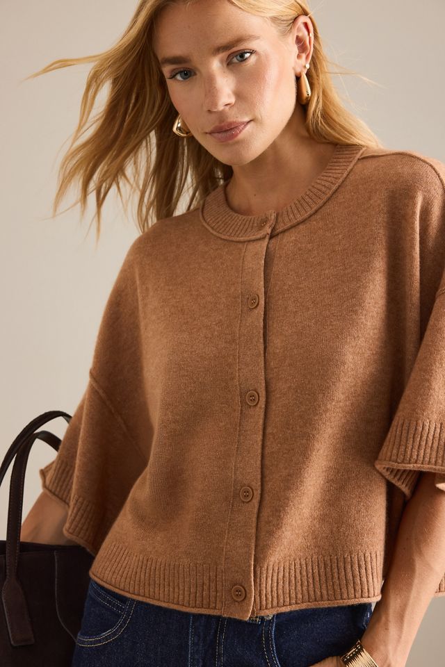 The Goldie Crew-Neck Cashmere Jumper: Cardigan Edition #3
