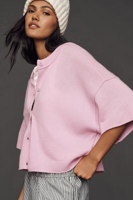 The Goldie Crew-Neck Cashmere Cardigan Sweater