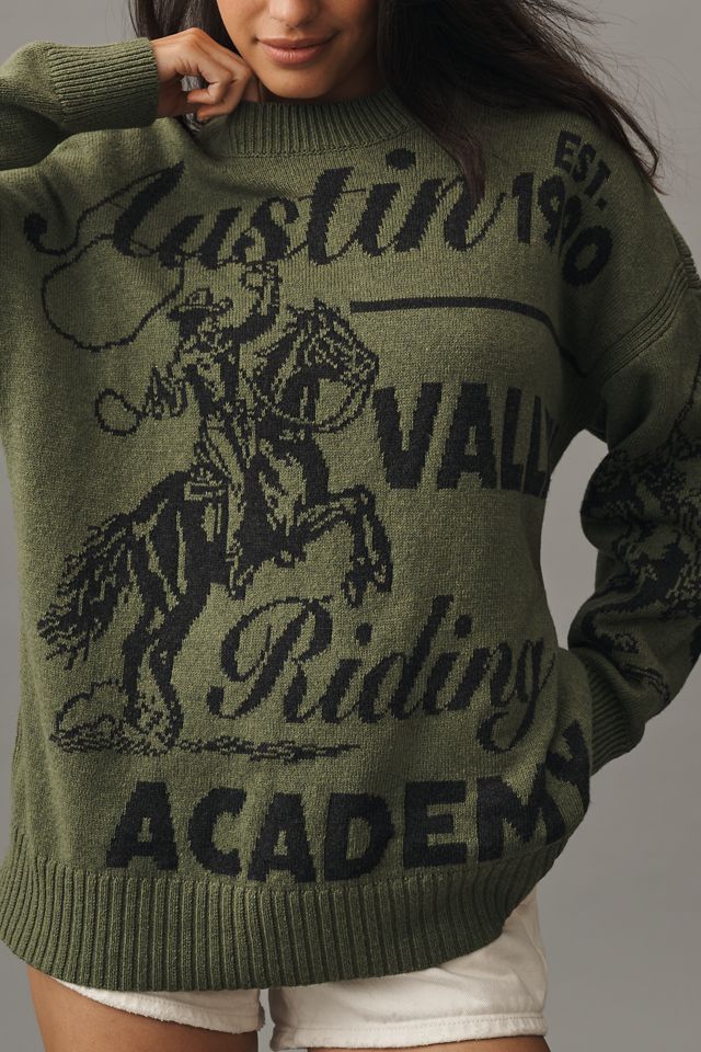 Maeve Oversized Graphic Crew-Neck Sweater #1