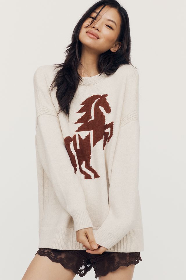 Maeve Oversized Graphic Crew-Neck Sweater #4