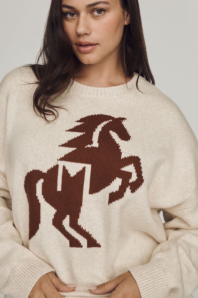 Maeve Oversized Graphic Crew-Neck Sweater #6