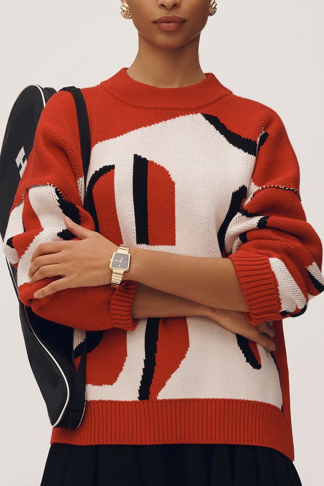 Maeve Oversized Graphic Monogram Sweater #5