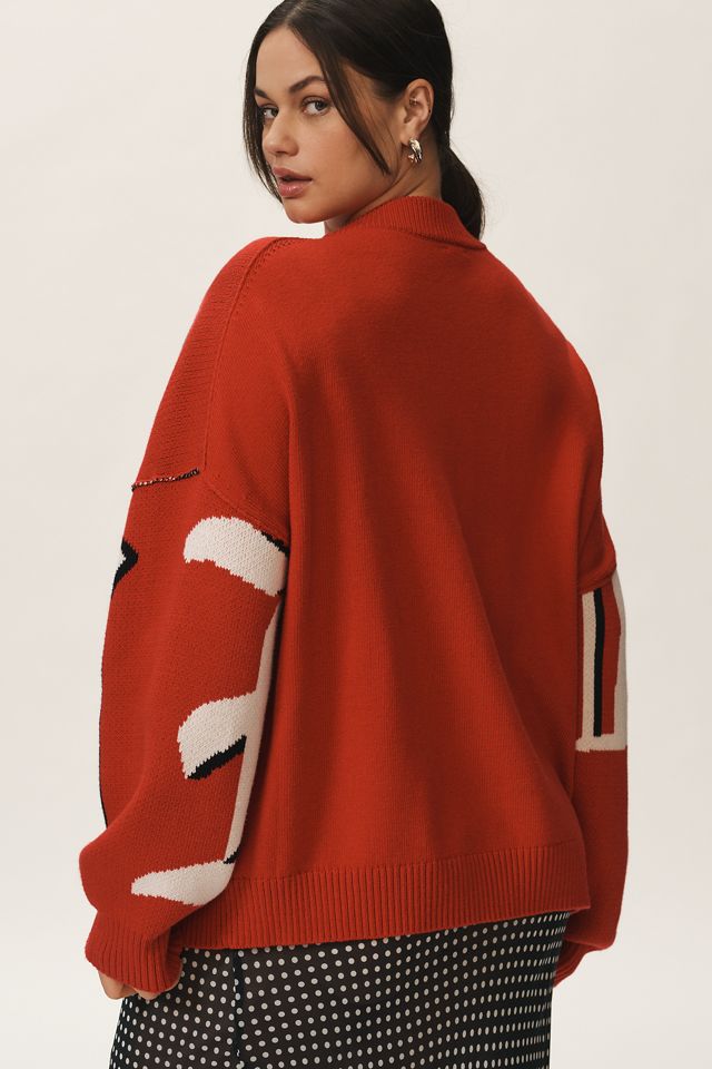 Maeve Oversized Graphic Monogram Sweater #7