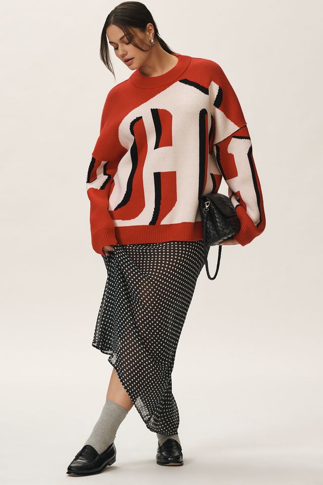 Maeve Oversized Graphic Monogram Sweater #8