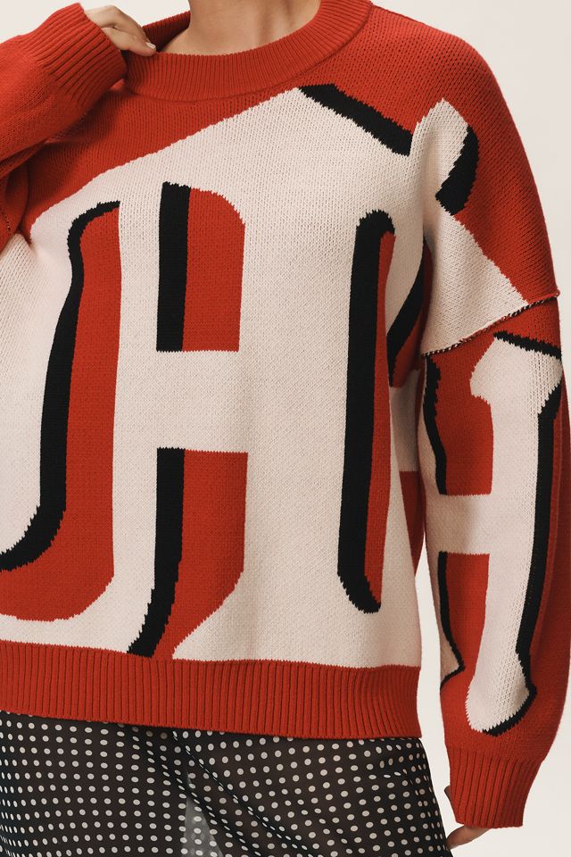 Maeve Oversized Graphic Monogram Sweater #9