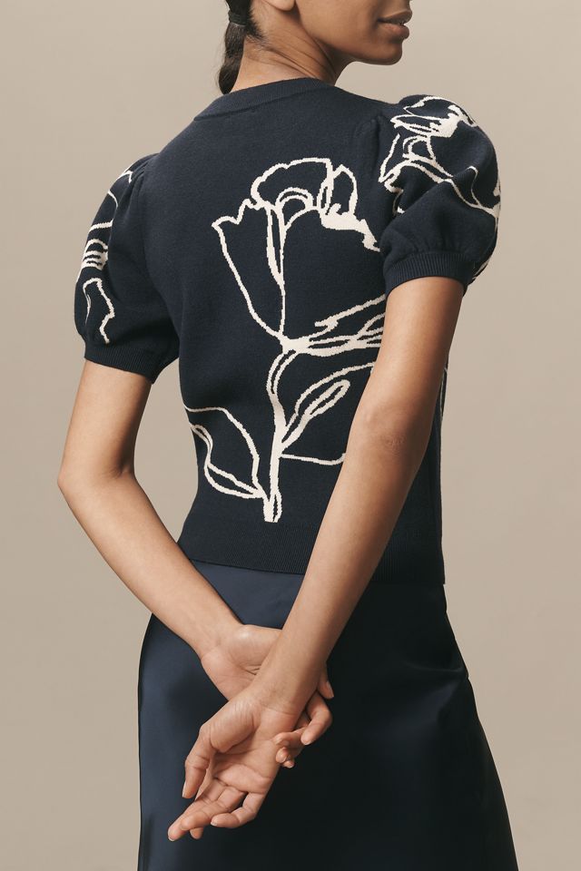 Haut tricoté Sloane à manches bouffantes et fraises #2