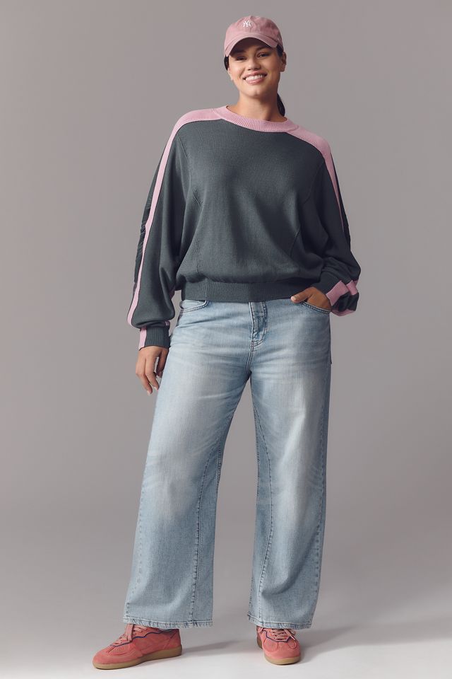Maeve Dolman Sleeve Crew-Neck Color-Blocked Sweater #6