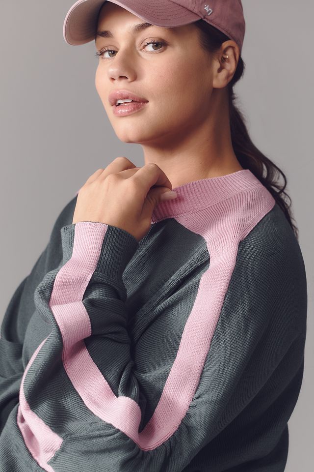 Maeve Dolman Sleeve Crew-Neck Color-Blocked Sweater #7