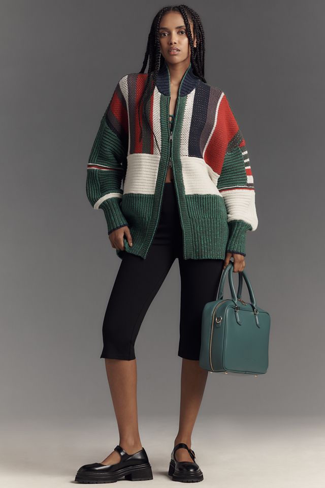 Pilcro Ribbed Collared Zip-Front Sweater #2