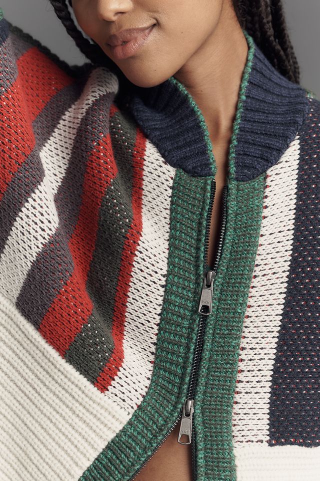 Pilcro Ribbed Collared Zip-Front Sweater #3