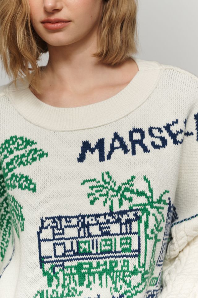 Maeve Graphic Cable-Knit Sweater | Anthropologie