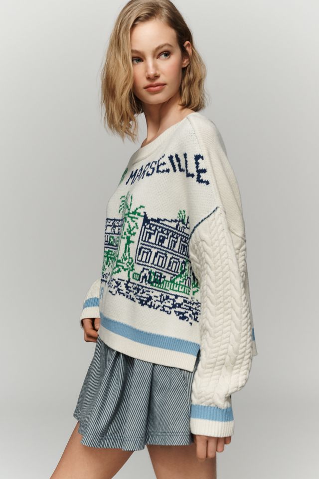 Maeve Graphic Cable-Knit Sweater #2