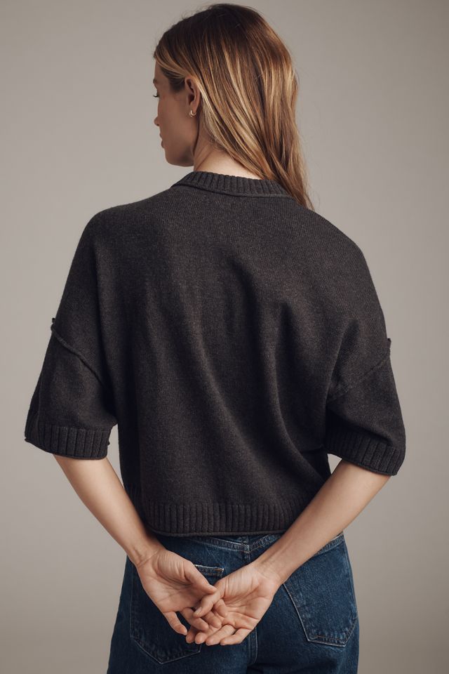 The Goldie Cotton Crew-Neck Cardigan Sweater #2