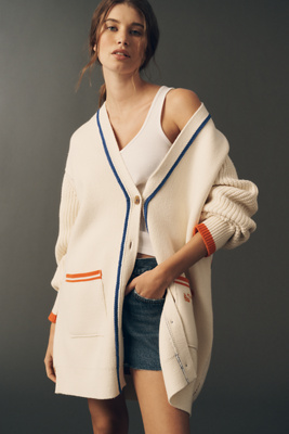 Maeve Cotton Blend Veggie Motif Cardigan Sweater | Anthropologie