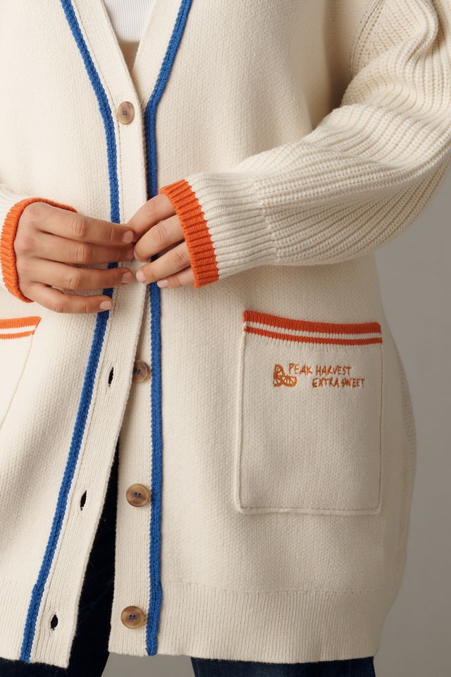 Maeve Cotton Blend Veggie Motif Cardigan Sweater | Anthropologie