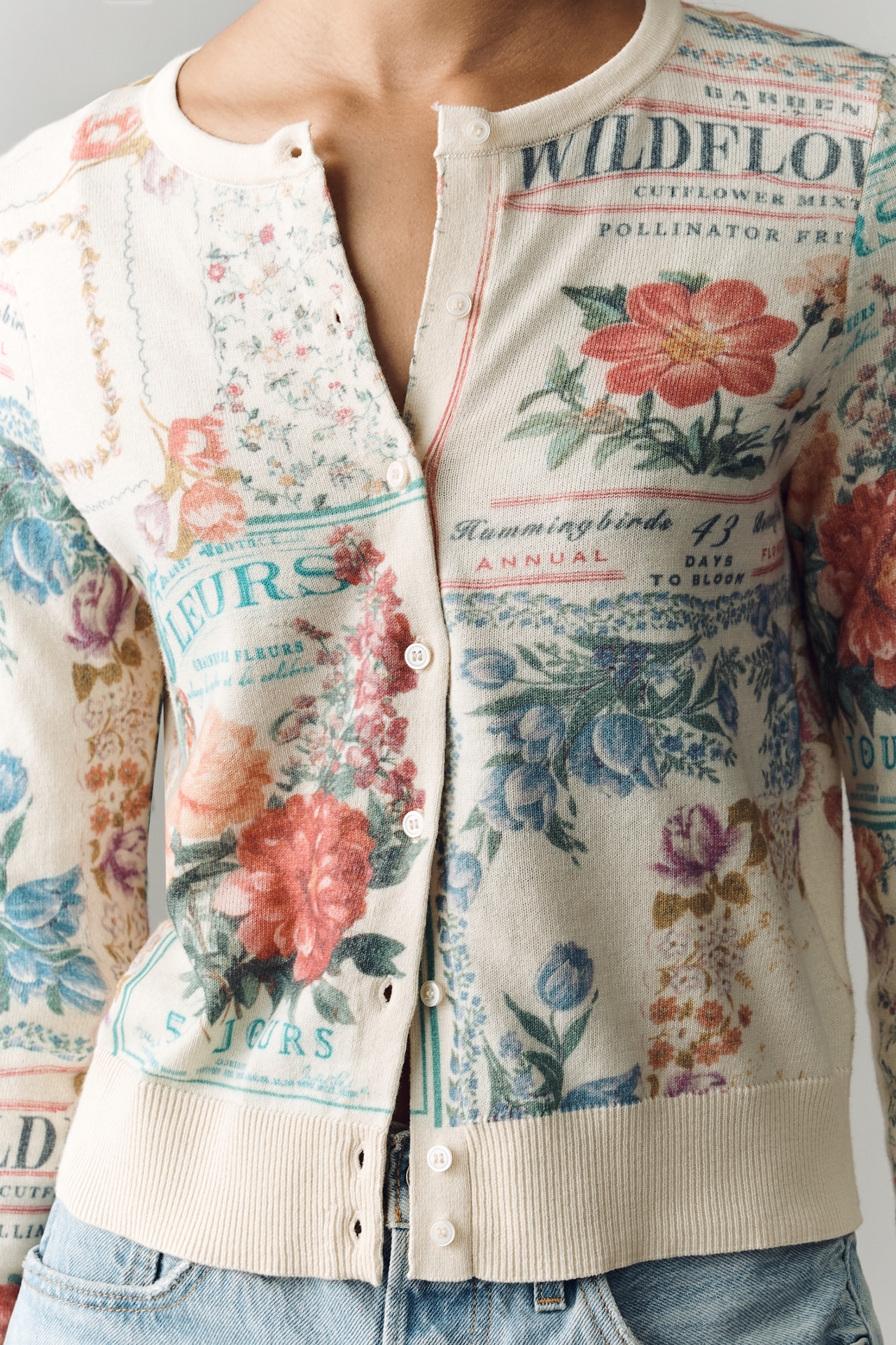 The Juliet Crew-Neck Cardigan Sweater: Cotton Blend Edition