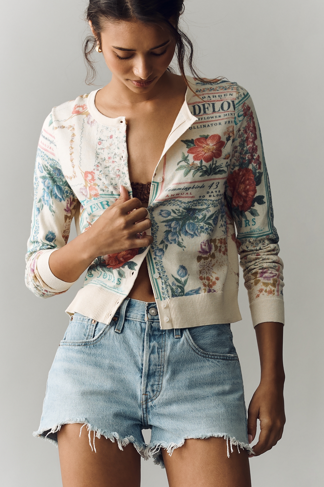 The Juliet Crew-Neck Cardigan Sweater: Cotton Blend Edition
