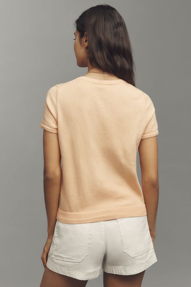 The Juliet Cotton Cashmere Crew-Neck Cardigan: Short-Sleeve Edition #1