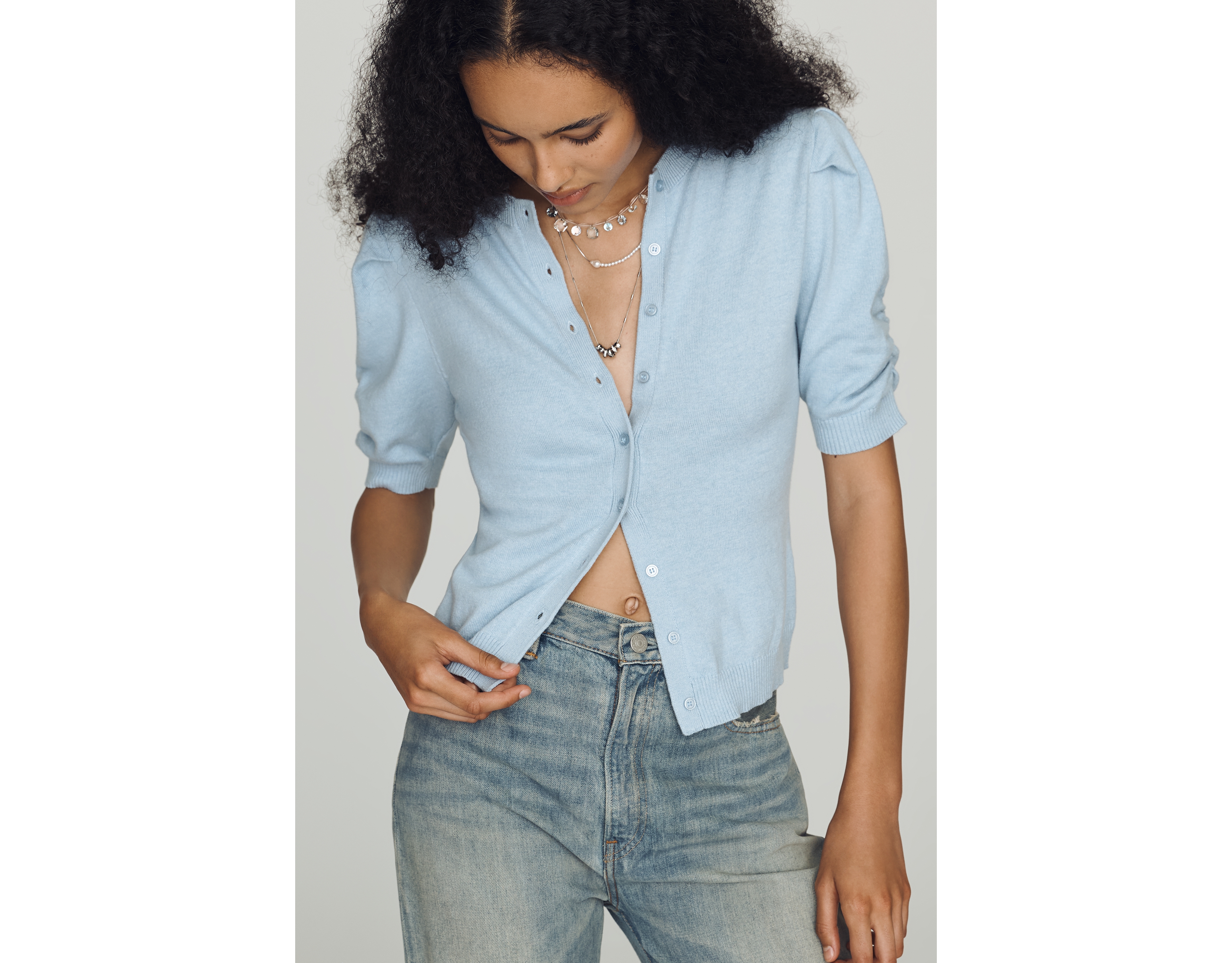 By Anthropologie Cotton Cashmere Short-Sleeve Cardigan