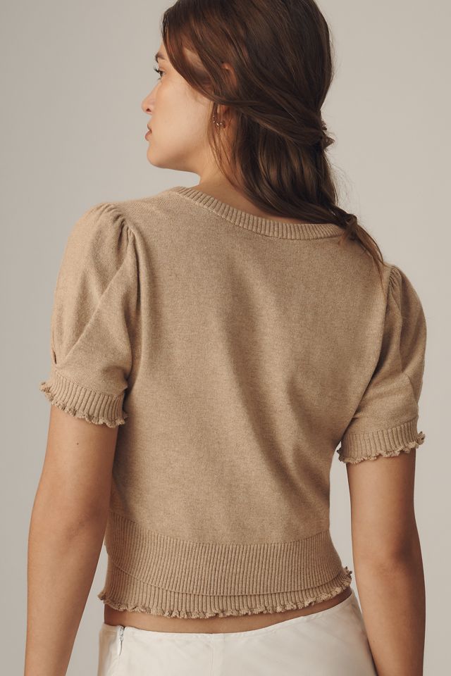 By Anthropologie Cotton Cashmere Cardigan & Tube Top Twinset #1