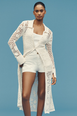 By Anthropologie Fishnet Duster Cardigan