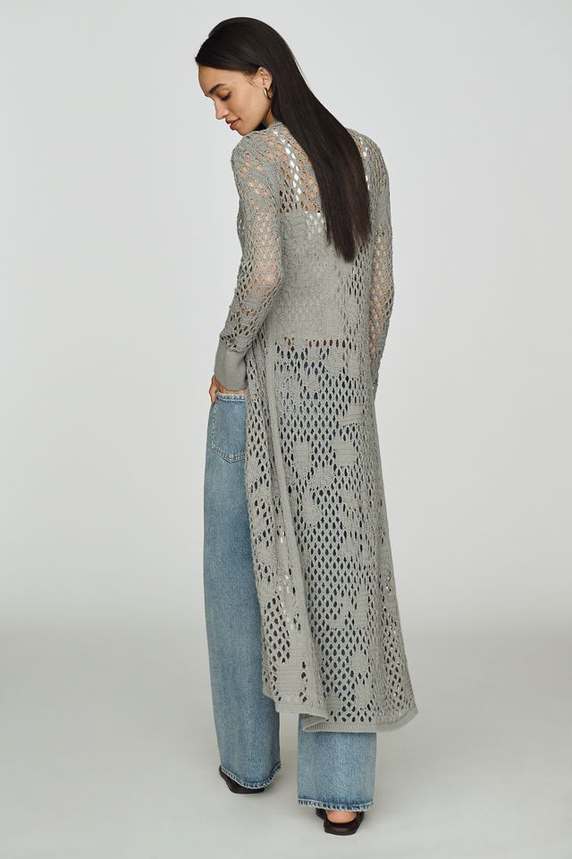 By Anthropologie Fishnet Duster Cardigan Sweater #3