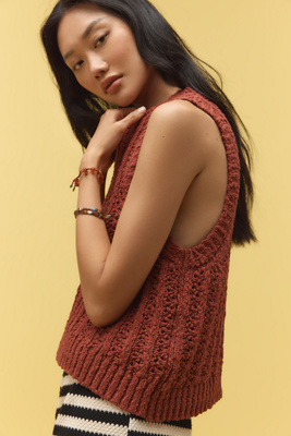 PILCRO STITCHED SLEEVELESS SWEATER TANK TOP 