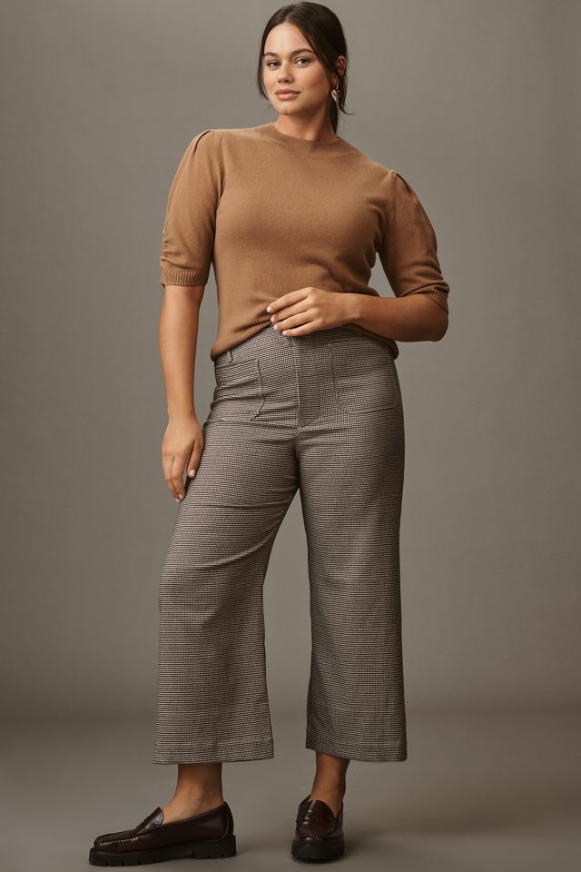 By Anthropologie Wool Cashmere Puff-Sleeve Mock-Neck Jumper #5
