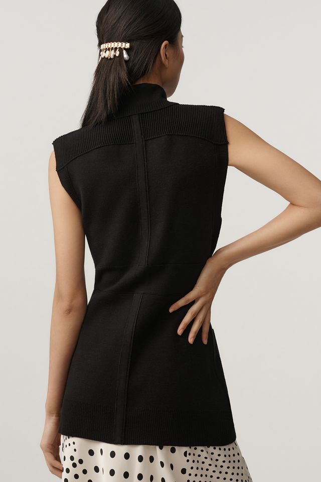 Maeve Sleeveless Crewneck Structured Muscle Cardigan #1