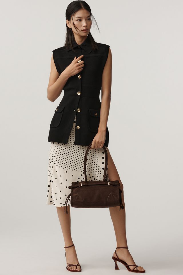 Maeve Sleeveless Crewneck Structured Muscle Cardigan #2