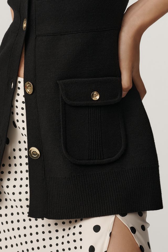 Maeve Sleeveless Crewneck Structured Muscle Cardigan #3