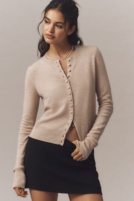 Maeve Crew-Neck Cashmere Cardigan Sweater