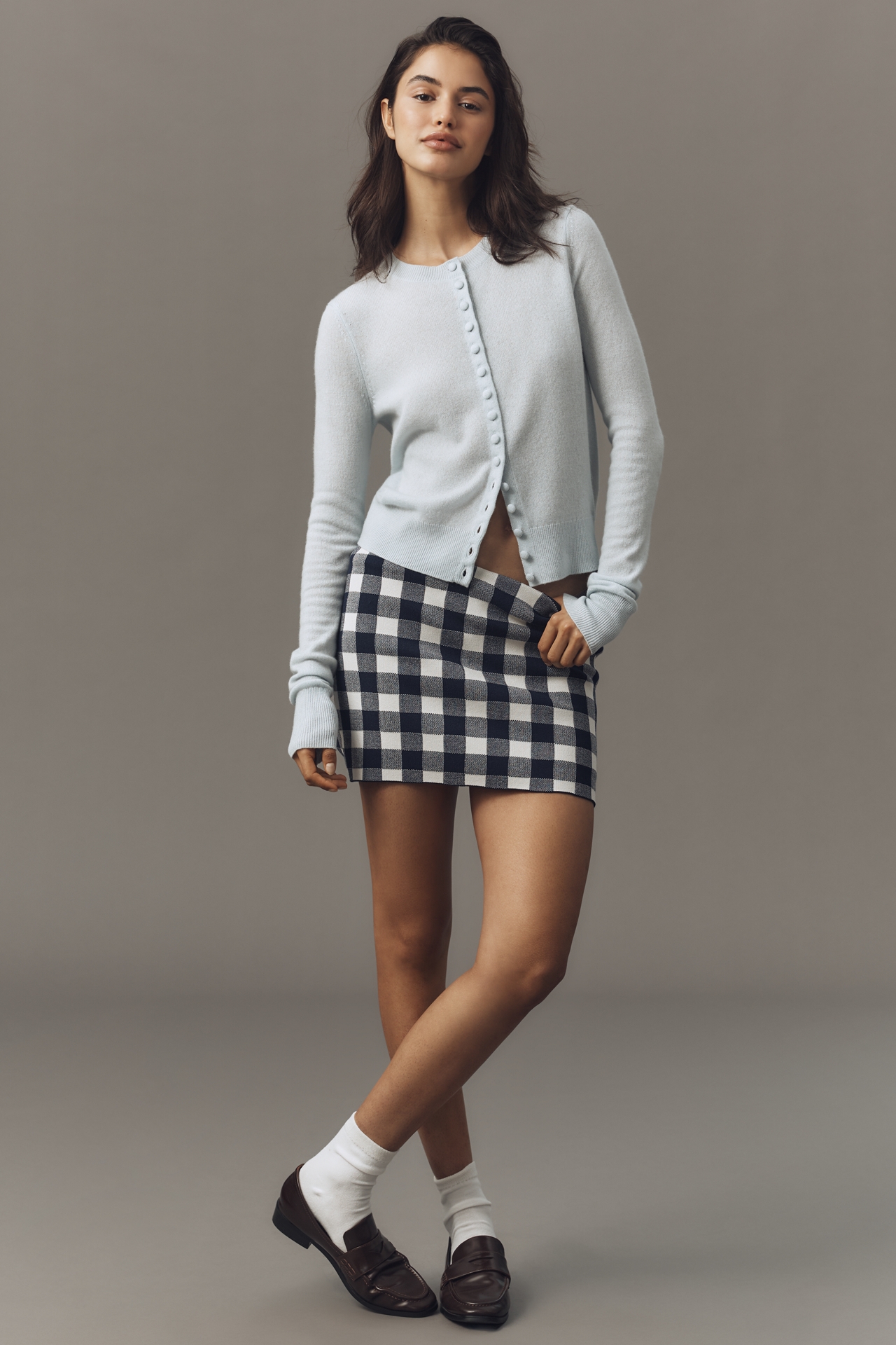 Maeve Crew-Neck Cashmere Cardigan Sweater
