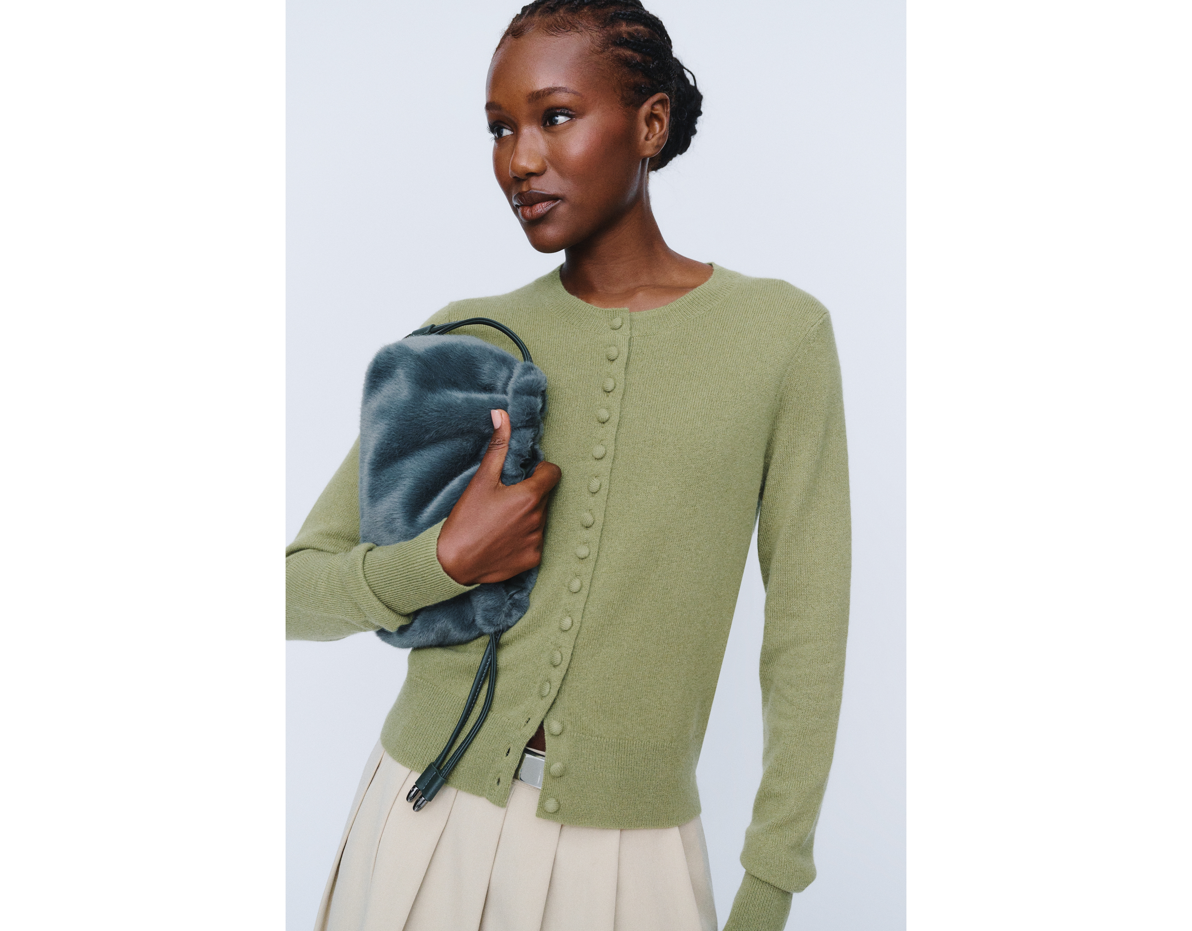 Maeve 100% Cashmere Crew-Neck Cardigan